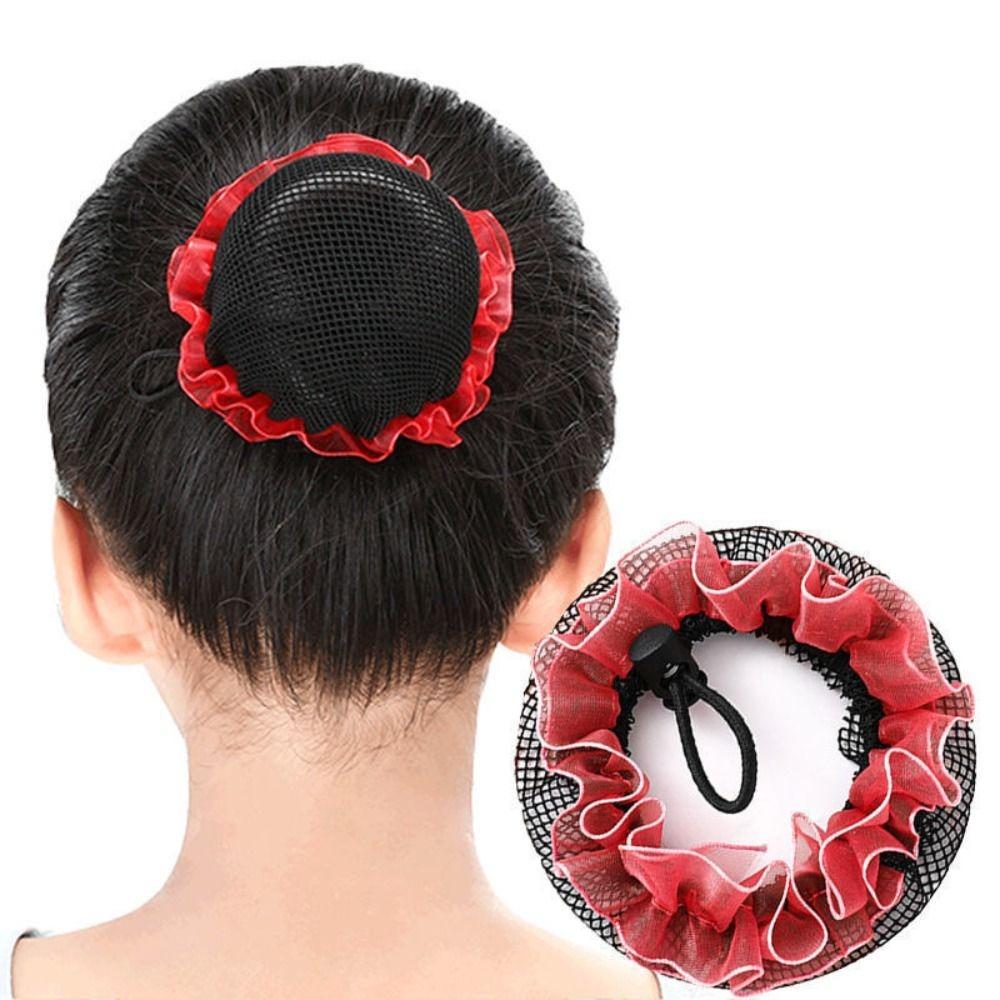 Lace Head Bands Ballet Hair Net Adjustable Girl Bun Cover Snood Sweet Elastic Hair Net Children