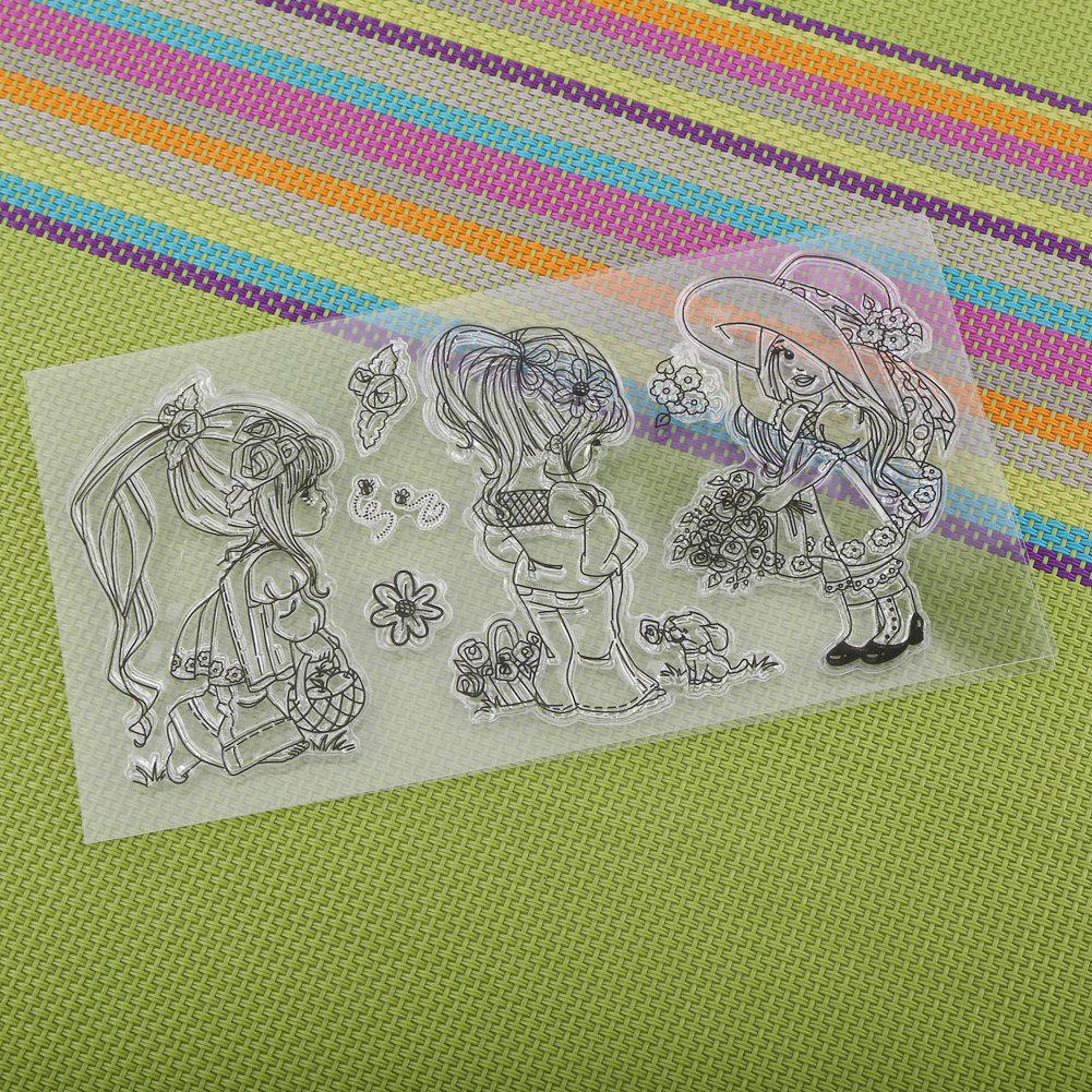 Scrapbook Photo Album Transparent Silicone Rubber Clear Stamps Cartoon Girls