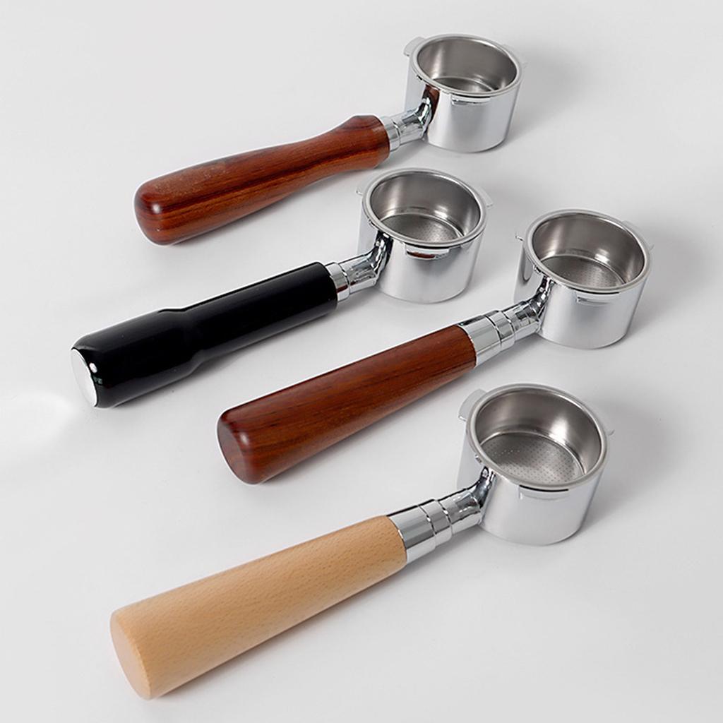 Alloy and Wood Handle Naked Portafilter Reliable 51mm Bottomless Portafilter Coffee Brewing Tools for Consistent Crema