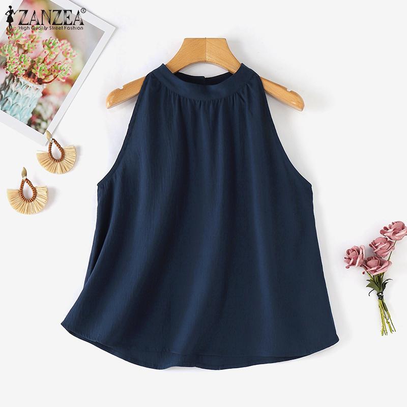 ZANZEA Women Casual O-neck Off Shoulder Sleeveless Tank Tops