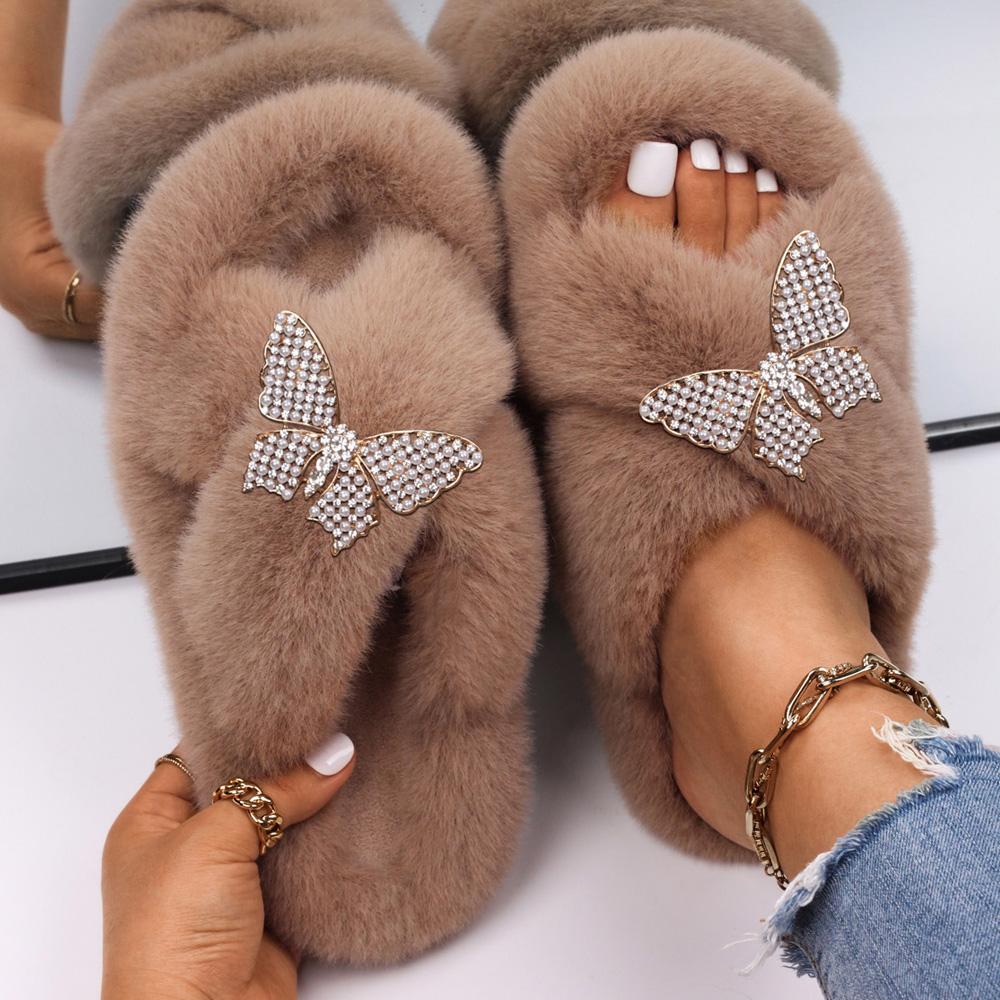 free people fur slides