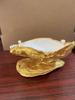 Coastal Oyster Shell Candle Holder with Pearl Elegant Gold Rimmed Oyster Nautical Handmade Oyster Shell Candlestick