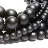 Matte Black Onyx Glass Stone Natural Round Beads 15"Strand Smooth Loose Spacer Beads 4/6/8/10/12mm for Jewelry Making DIY Bracelets Accessories