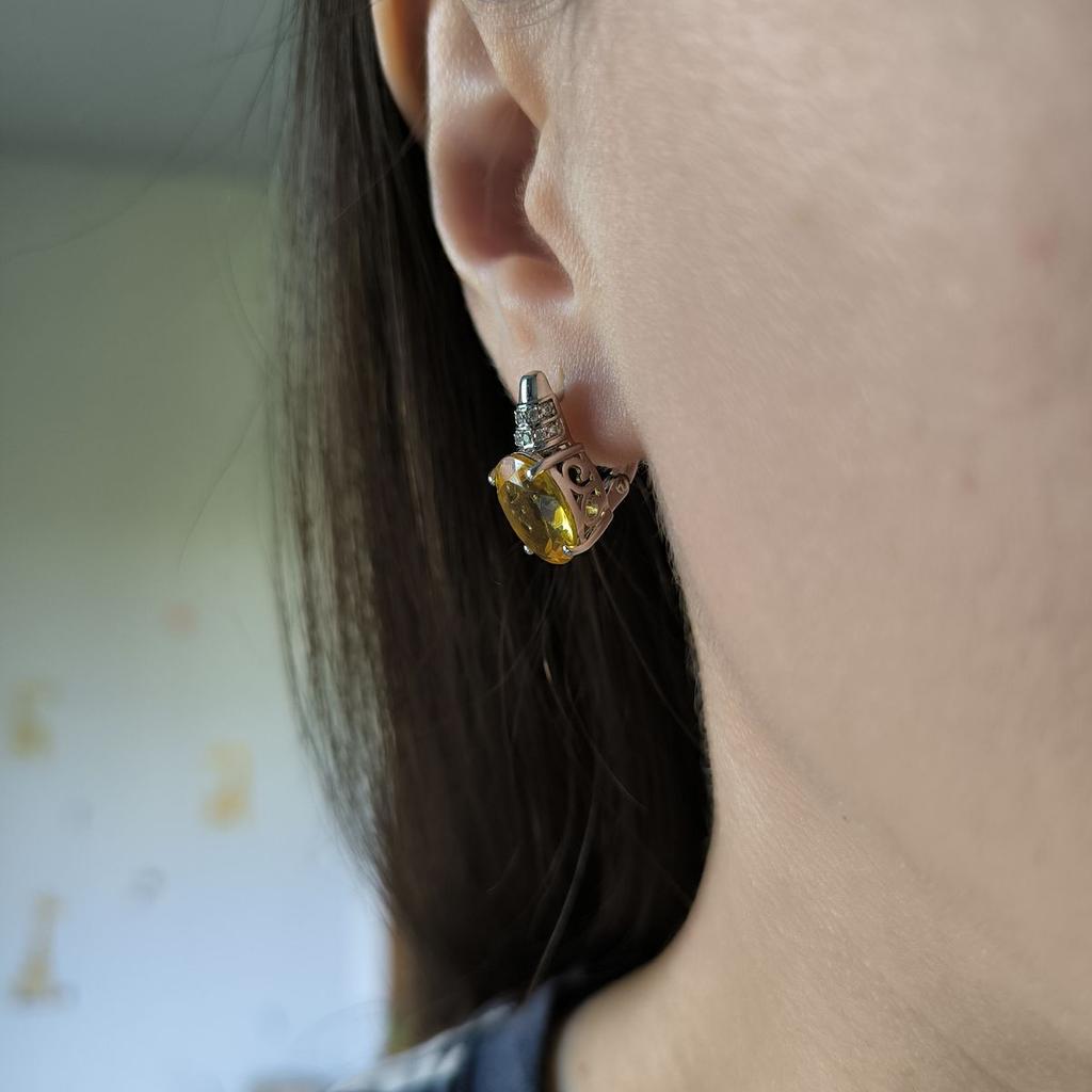 Silver Earrings with Citrine Nano 8.005ct (2190011)