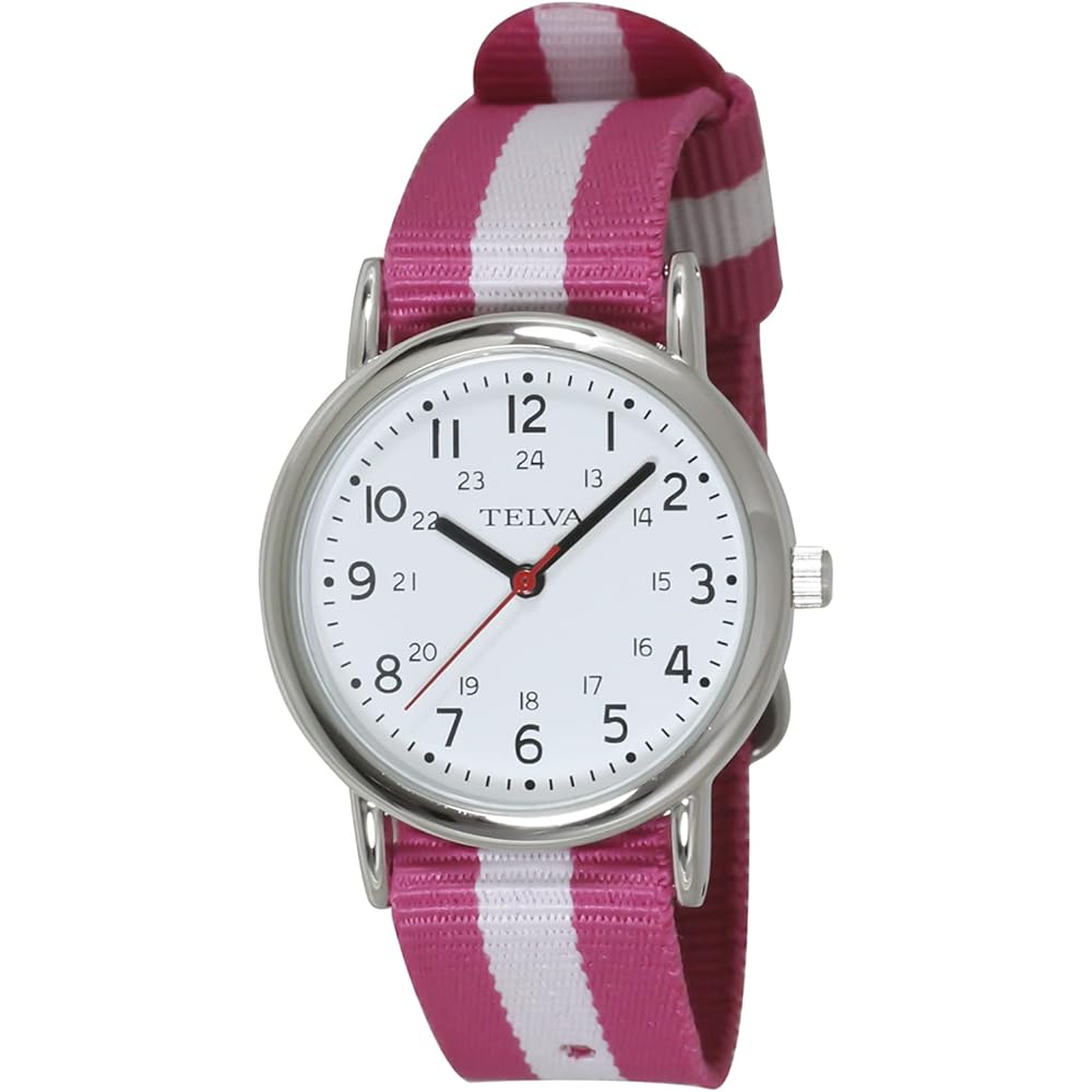 Crepha Analog Women s Watch Waterproof Nylon Strap Pink TE-AM042-PKS