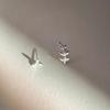 925 Sterling Silver Leaf Stud Earrings For Woman Piercing Wedding Elegant Jewelry Wholesale   925 Money