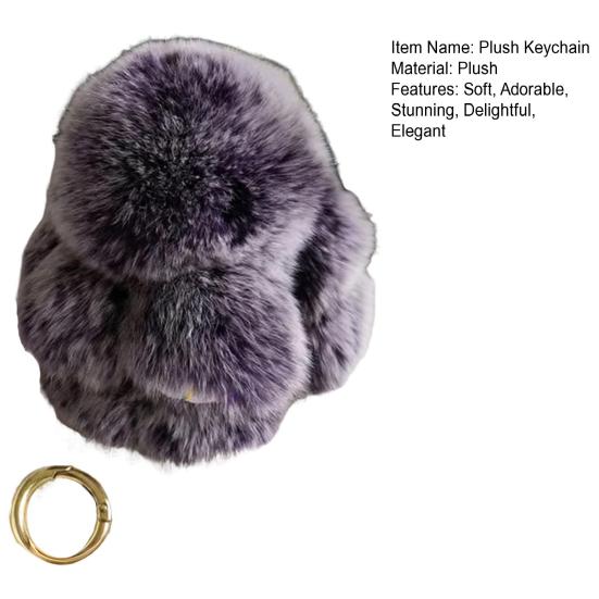 Cute Bunny Plush Keychain with Tin Handmade Soft Pom Pom Rabbit Bag Charm for Women Girls Easter Birthday Gift