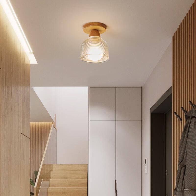 Japanese Solid Wood Corridor Ceiling Lamp