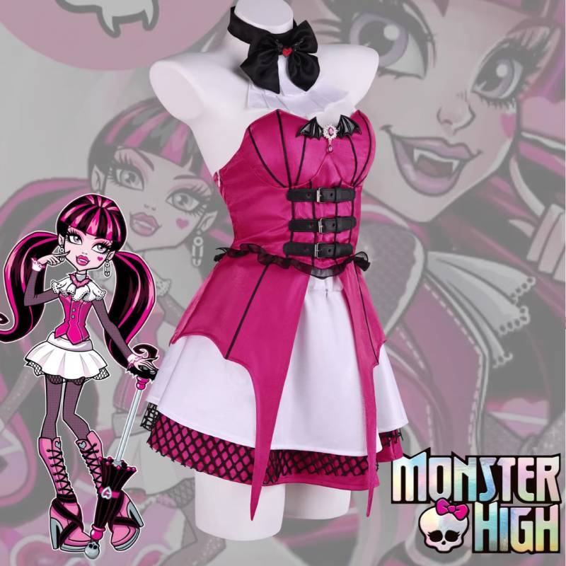 Monster High Draculaura Cosplay Costume For Halloween Vampire Lolita Short Skirt For Women
