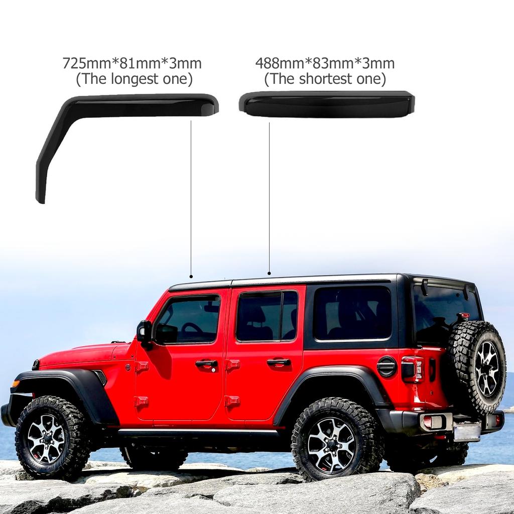 Car Side Window Wind Deflectors Vent Visors Sun Wind Rain Shield for Jeep Wrangler JL Unlimited 18-20 JK 07-18