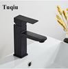 Black Bathroom Basin Faucet Black Baking 304 Stainless Steel  Sink Mixer Tap Hot & Cold Sink Faucet  Bathroom Lavotory Faucet