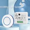 RF 433MHz Draadloze Afstandsbediening Lichtschakelaar 220V 110V 10A Relais Ontvanger Mini Ronde Knop Wandpaneel Schakelaar Voor LED Lamp
