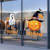 2 Pieces of 45cm*60cm Halloween Window Stickers Ghost Pumpkin Glass Decals Holiday Party Atmosphere Decoration Shop Window