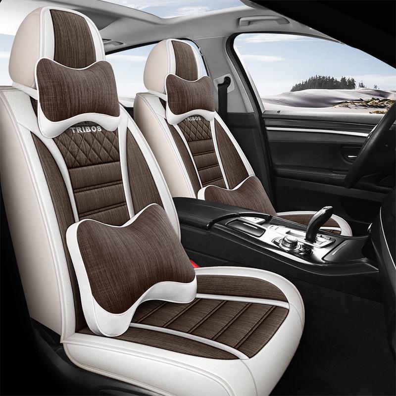 Custom Linen Seat Covers for Changan CS75/CS35/CS55/Yuexiang V3V7/Yidong - All-Season Full Coverage Cushions.