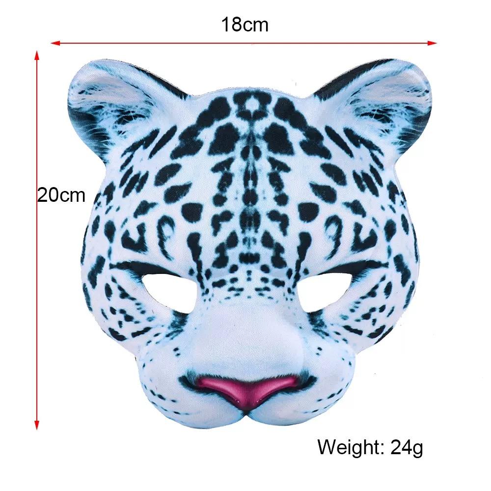 Snow Leopard Mask, Half-Face Costume Prop for Halloween & Carnival Cosplay