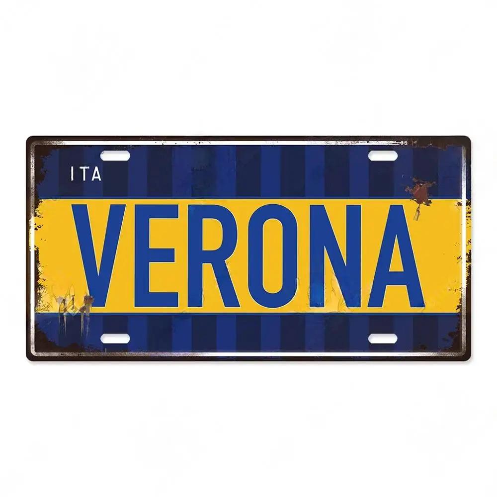 FJ Decor Italy City Metal Tin SignS Licenses Plate Plaque Vintage Wall Ari for Pub Club Man Decors