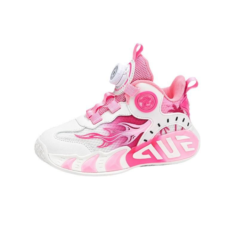 Kids & Adults Basketball Shoes with Rotary Buckle - Breathable, Lightweight, All-Season Training Shoes