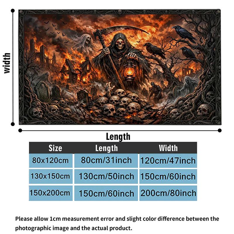 Dark Grim Reaper Print Flannel Blanket High Quality Warm Comfortable Cover for All Seasons Perfect for Gifts Home Decor