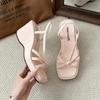 Summer Platform Wedges Heel Women Sandals Fashion Open Toe Narrow Band Shoes Ladies Outdoor Dress Sandalias
