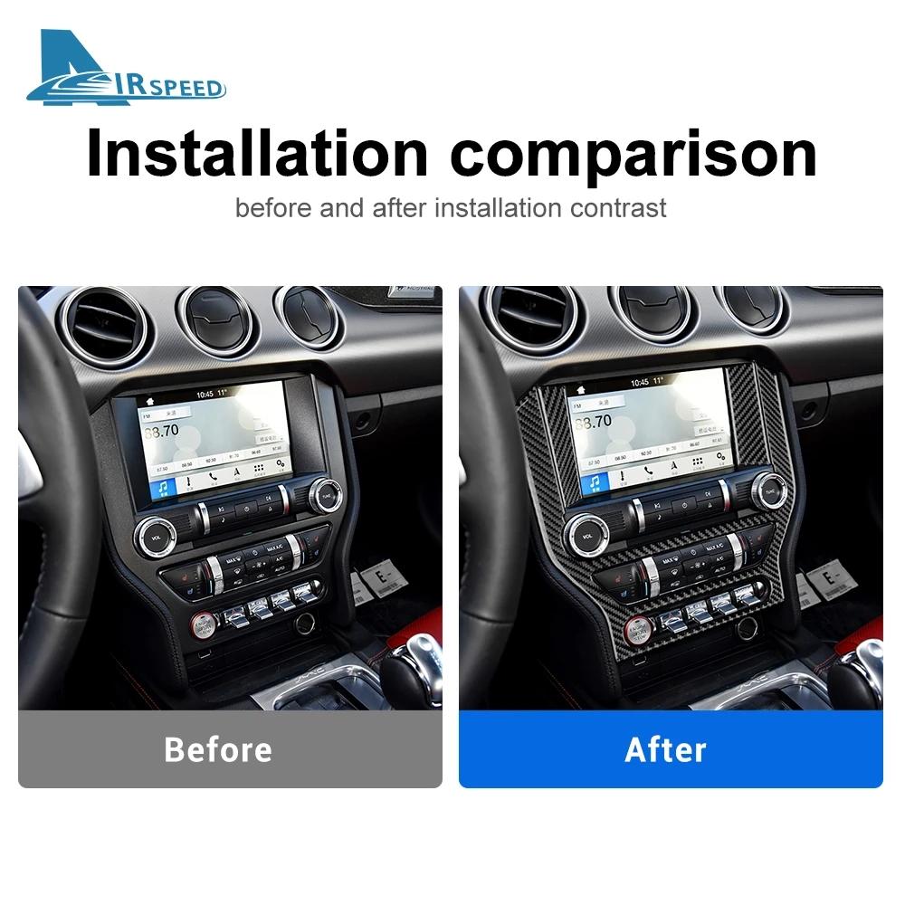 AIRSPEED Pentru Ford Mustang 2015-2022 Fibră de Carbon Autocolante Cadru Consola Mașină Panou Control Central AC CD Huse Mașină