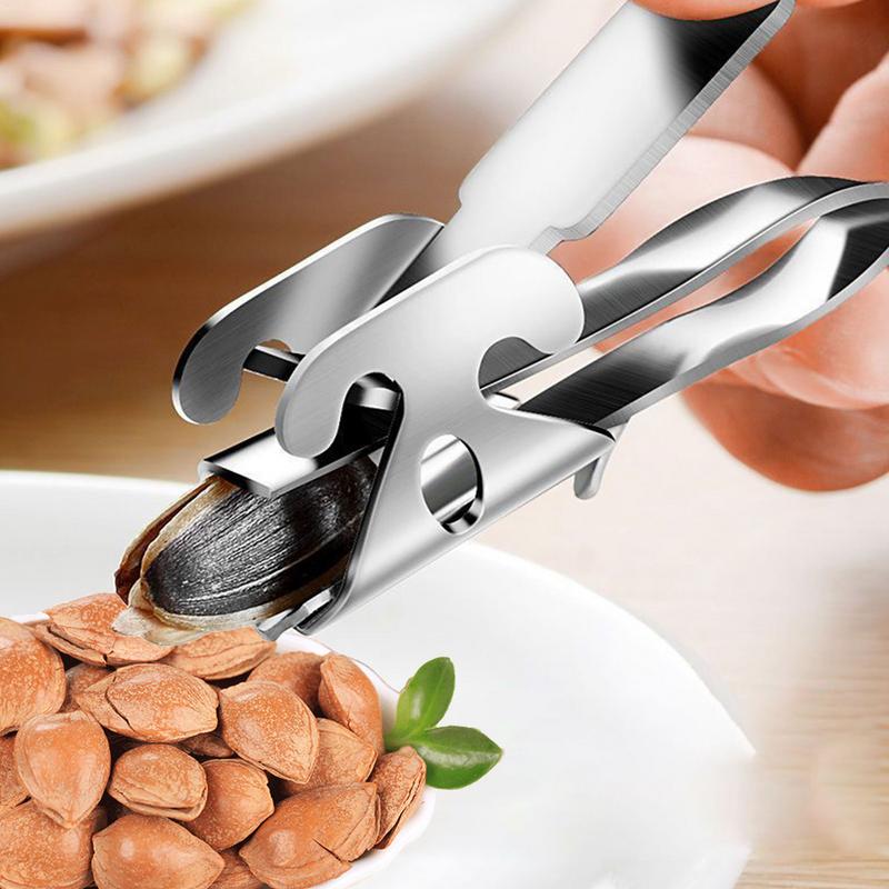 1Pc 2In1 Stainless Steel Nut Sheller Clamp Multi-Functional Seed Peeler Pliers Heavy-Duty Walnut Cracker Tool Kitchen Accessorie