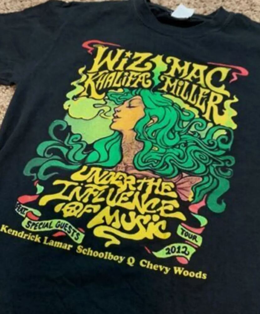 Черная футболка Mac Miller Wiz Khalifa Tour Размеры S-5XL Унисекс XXXXL