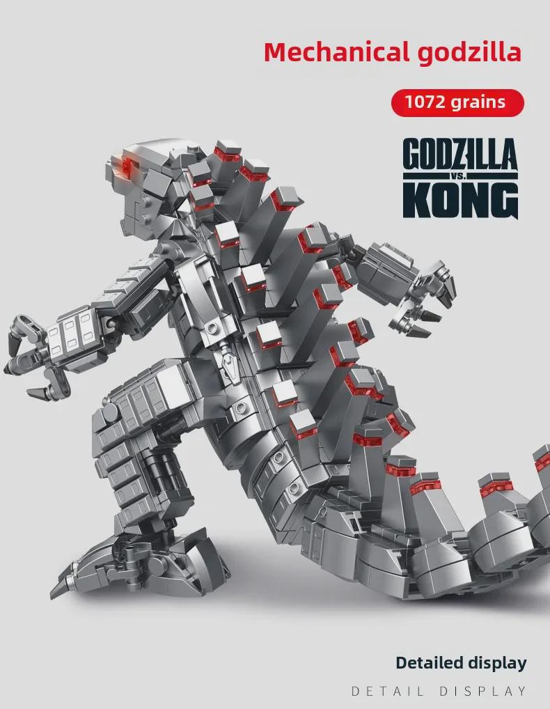 Penros Dinosaur Battle Puzzle: Godzilla vs. King Kong Gorilla - Compatible with Lego Blocks, Perfect Gift for Boys