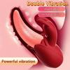 Rabbit Vibrator for Women,Rose Clitoral G Spot Nipple 10 Tongue Licking Vibrating Waterproof Double Stimulation Adult Sex Toy Couples Toys