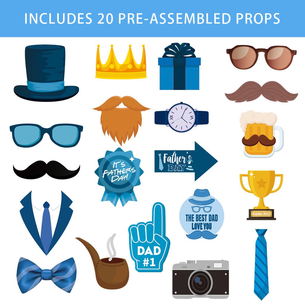 Day Fathers Party Decorations With Paper Photo Props For Event And Celebration