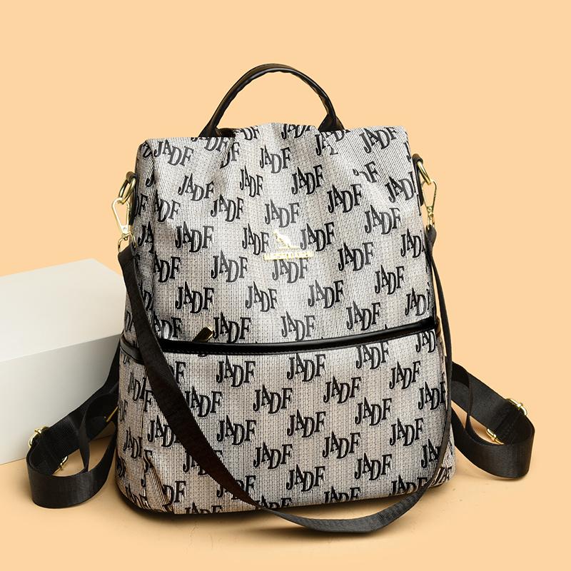 Letter Print Anti-Theft Backpack Large Capacity Women's Backpack Student Schoolbag