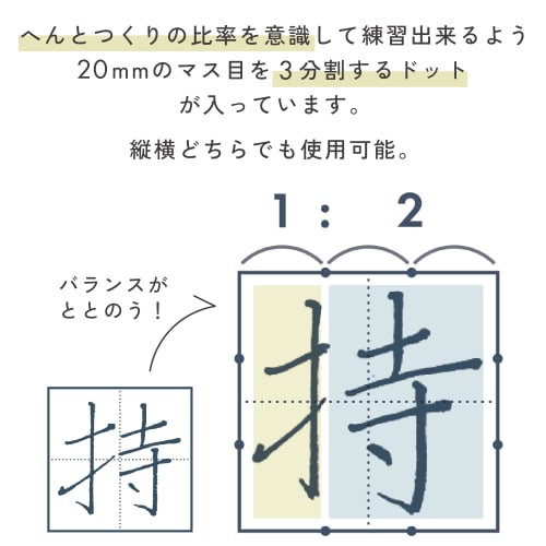 KOKUYO Notebook Pen Lettering Exercise Book B5 20mm Grid 3 Divisions with Dots AGray-PJ735ST20