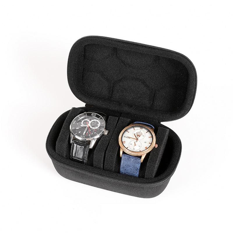 2/3/5 Steckplätze Uhren-Reiseetui, Hartes Uhren-Rolle, Reise-Uhren-Organizer-Etui mit formschlüssigem Kissen, Rote Mikrofaser-Fütterung
