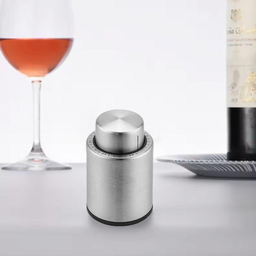 Stainless Steel Wine Bottle Stoppers Press Type Wine Corks High-end Wine Preserver Home