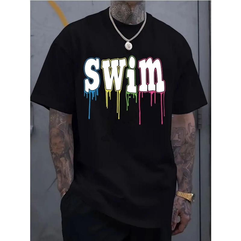 Men's Crew Neck T-Shirt - Casual Short-Sleeve Summer Gym & Beach Wear, Breathable for Training/Running, Machine-Washable , Versatile Travel & Everyday