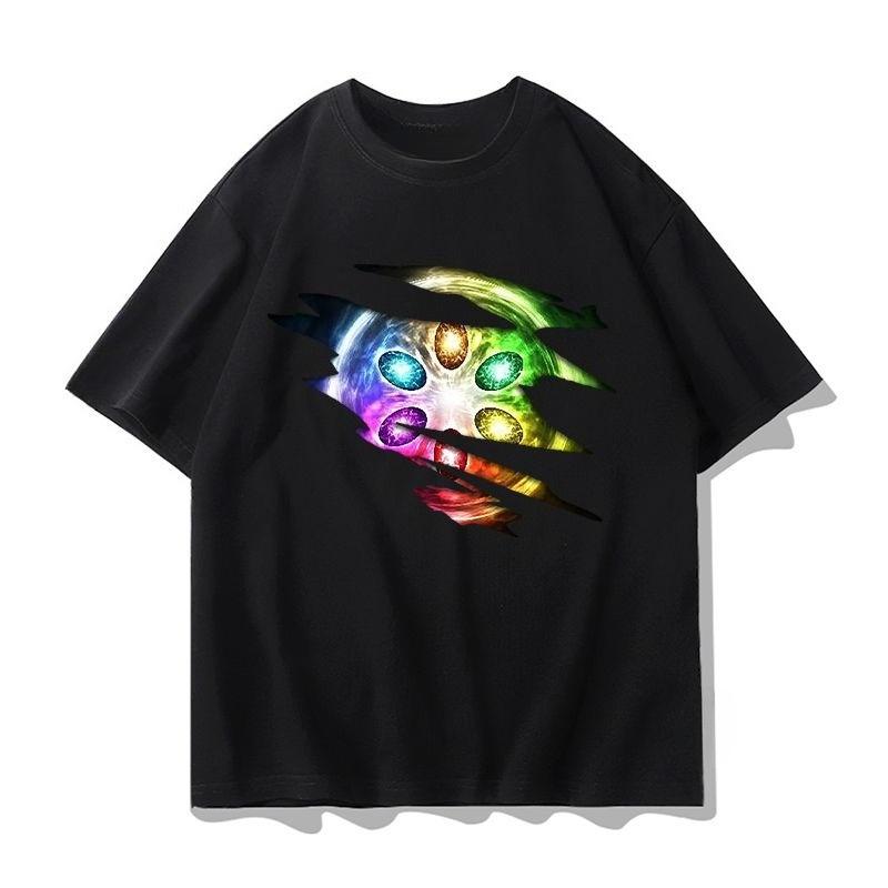 Genuine Authorized Avengers Men's Summer Spider-Man Iron Man Hulk Bust Top Men's T-Shirt Short Sleeve Streetwear