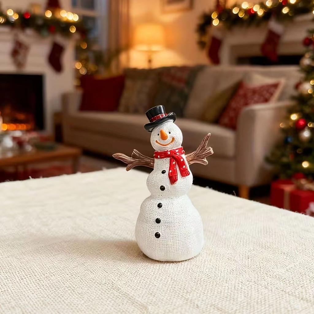 Christmas hat snowman creative resin ornament, home desktop Christmas theme decoration small items, Christmas good items