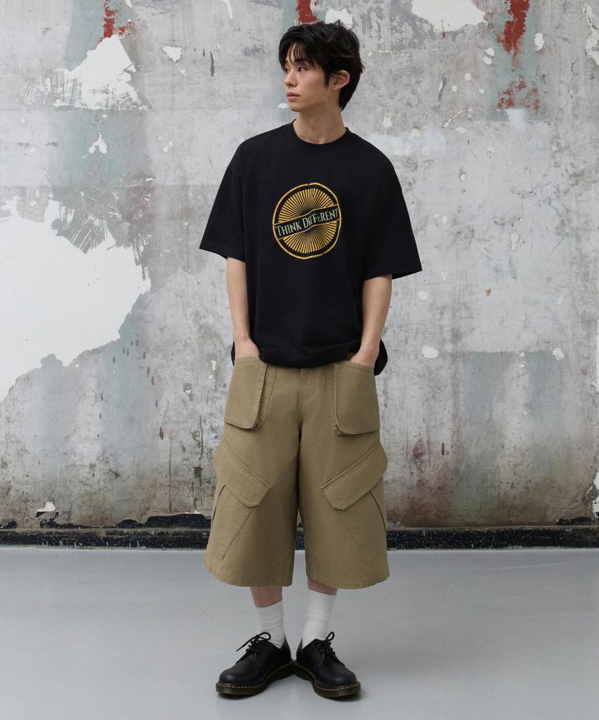 AGOD Td Circle Logo Half T-Shirt [Black]