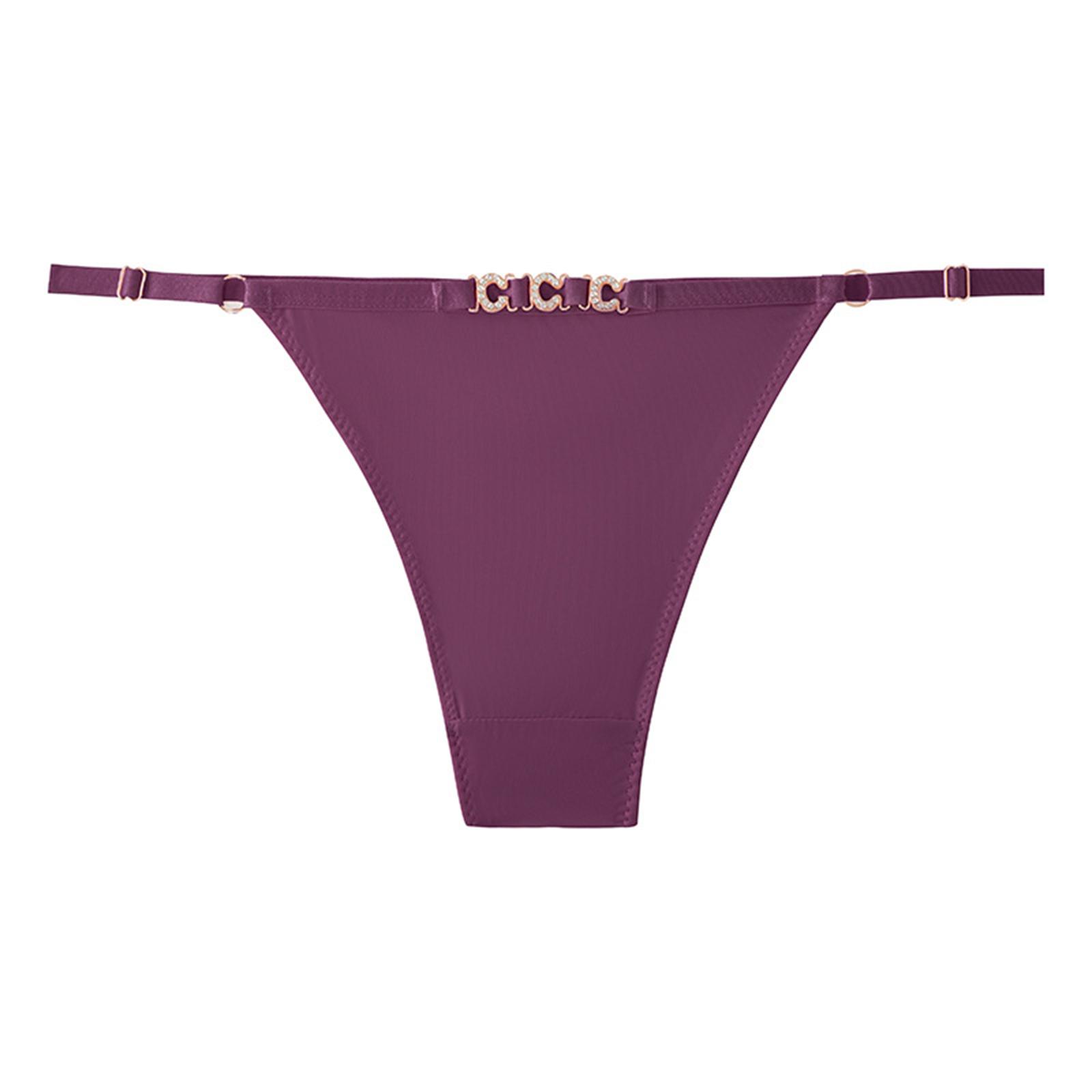 

Ladies Low Waisted Underwear With Sexy Thin Straps And Letter Sexy Underwear L фіолетовий