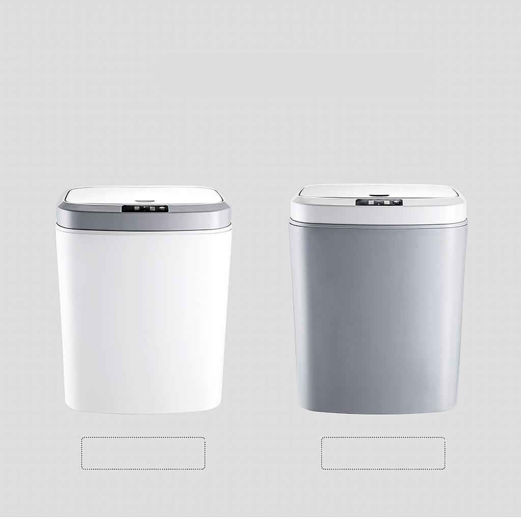 White Color Smart Sensing Trash Can 16L Capacity Infrared Automatic Motion Sensor Bathroom Trash Can