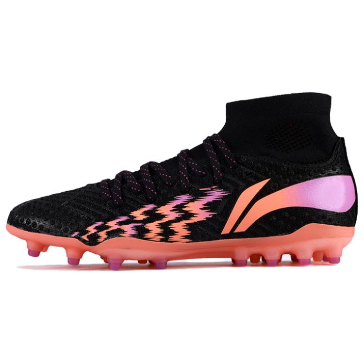 

Футбольные бутсы Li Ning Comfortable Breathable MG Soft Ground для мужчин, черные, розовые, YSFU013-3 40⅓
