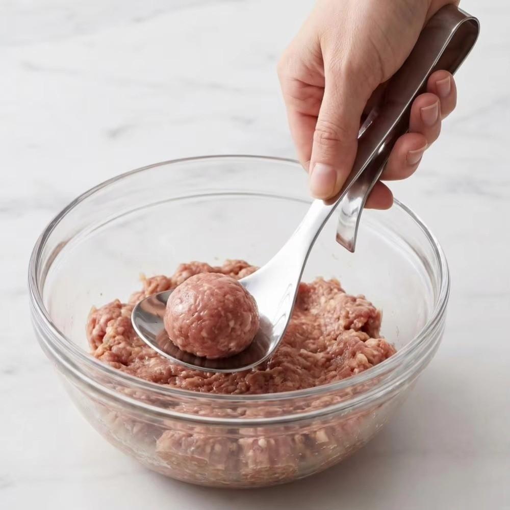 Smooth Shrimp Manual Extrusion Spoon Fall-resistant Fish Ball Squeeze Spoon Meatball Scoop Kitchen