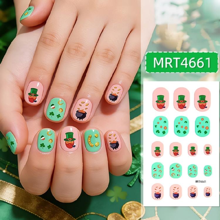 User Friendly Waterproof Nail Stickers For Kids Cartoon Four Leaf Simple Apply Multiple Designs Fun Nail Decals