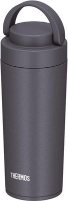 Sichere Thermos-Wasserflasche, vakuumisolierter mobiler Becher mit Tragegriff, 420 ml, Metallic-Grau, MGY [Spülmaschinenmodell] JOV-420
