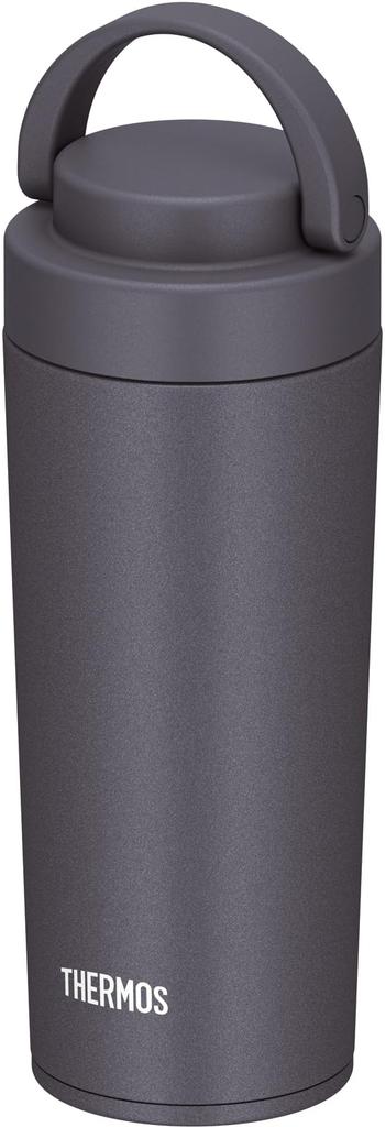 Safe Thermos Water Bottle Vacuum Insulated Mobile Tumbler with Carry Handle 420ml Metallic Gray MGY [Dishwasher Model] JOV-420