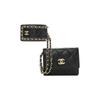 Chanel Sheepskin And Gold Metal Card Holder Women's Black AP2749-B07974-94305