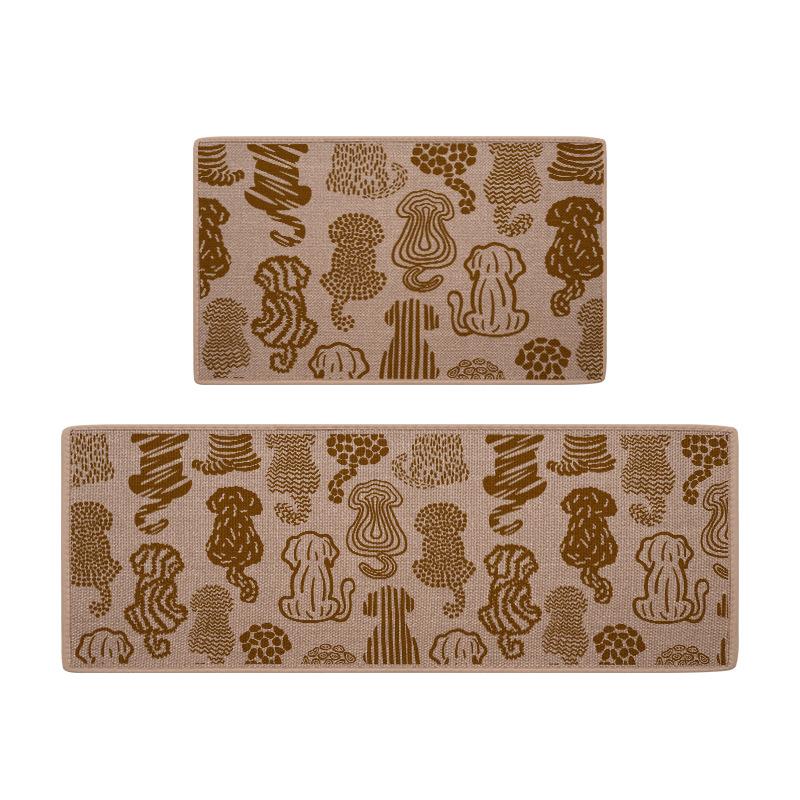 Non-Slip Kitchen Rug Super Absorbent, Woven Printed Stain-Resistant Floor Mat Doormat, Rubber Backing Long Mats for Kitchen