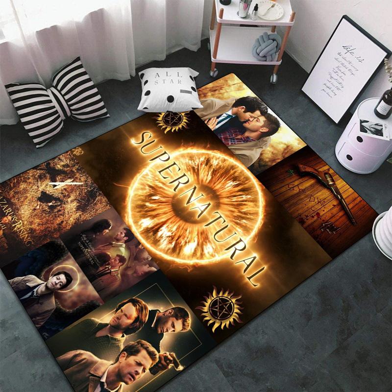 Supernatural Tv Show Collage Print Carpet Floor Mats Home Decor Christmas Gifts Bathroom Mat Room