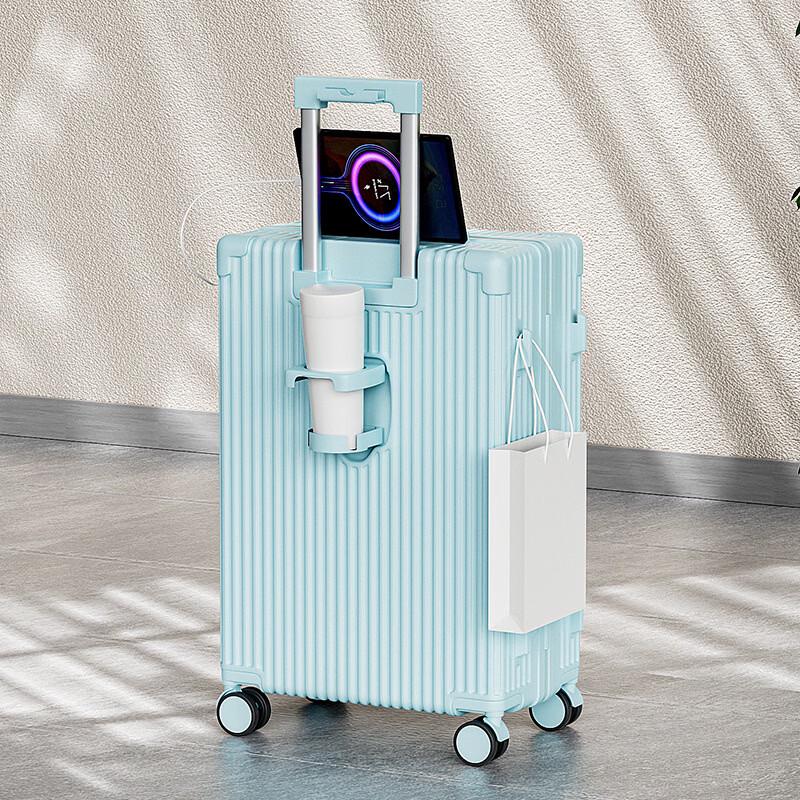 Student Carry-on Spinner Suitcase with Cup Holder