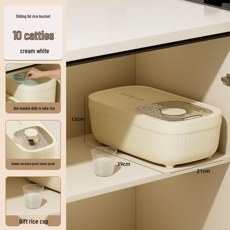 Sliding Lid Rice Storage Container