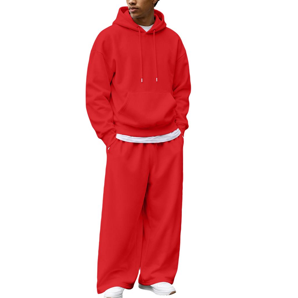 Ensemble sweat à capuche zippé et pantalon de jogging d'hiver pour homme - Tenue décontractée par temps froid